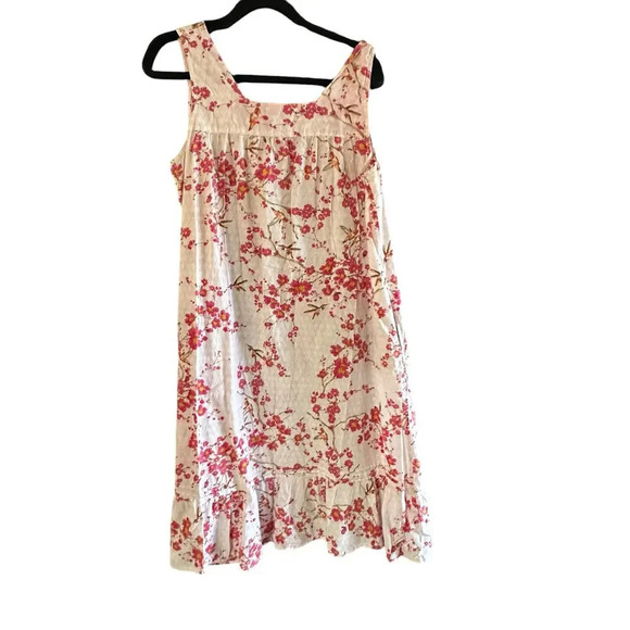 Ella Simone Cherry Blossom Print 100% Cotton nightgown  Size L - Picture 5 of 9